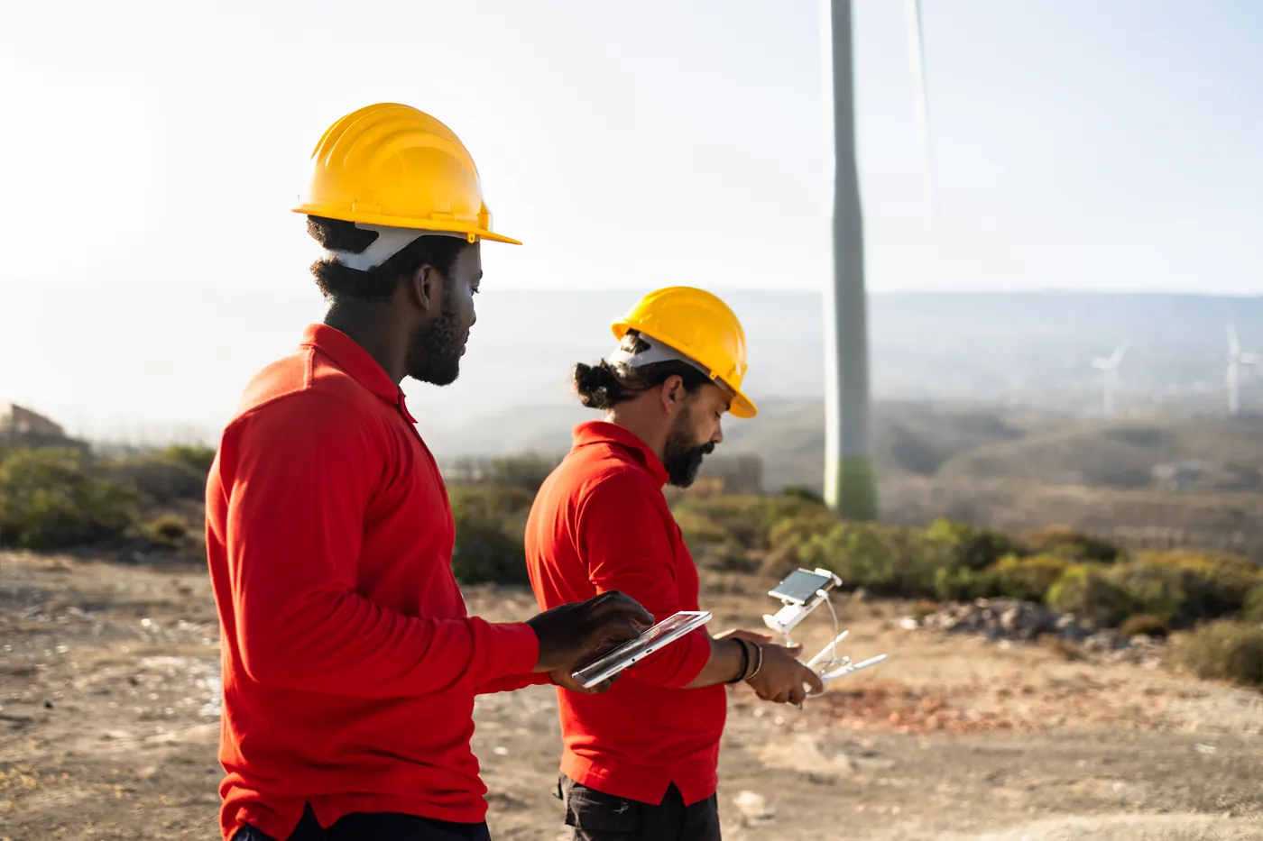Inspector conducting a live remote inspection via connected camera